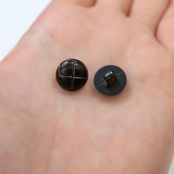 画像7: 革調ボタン レザー調 【ブラック】 スーツ コート ジャケット ブレザー フロント 袖口 10個入り 【13mm】 きらきらぷんぷん丸 B-054 (7)