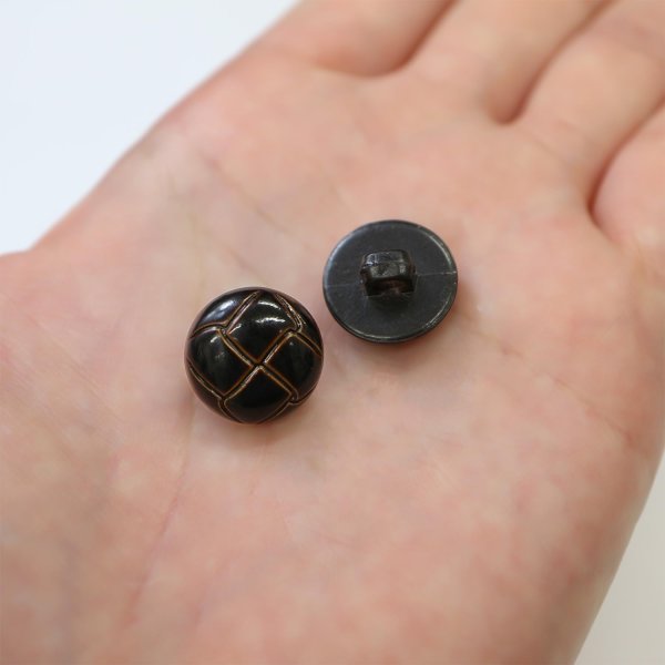 画像7: 革調ボタン レザー調 【ブラック】 スーツ コート ジャケット ブレザー フロント 袖口 10個入り 【15mm】 きらきらぷんぷん丸 B-055 (7)