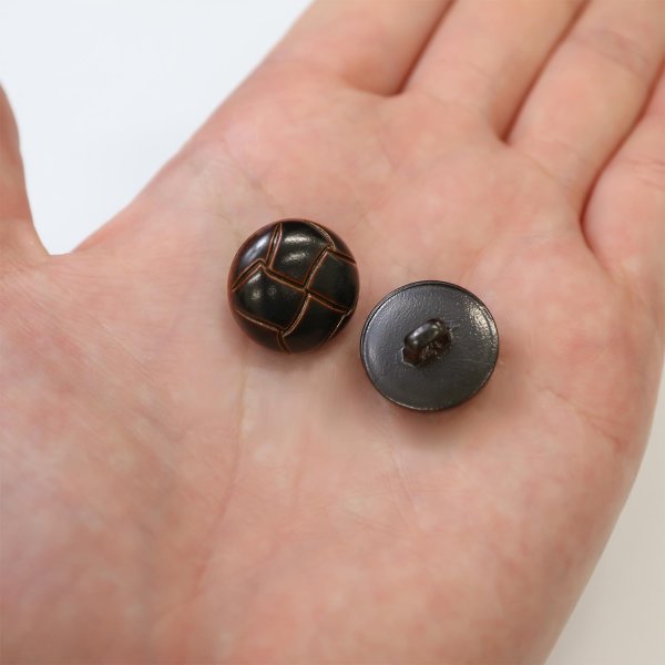 画像7: 革調ボタン レザー調 【ブラック】 スーツ コート ジャケット ブレザー フロント 袖口 8個入り 【18mm】 きらきらぷんぷん丸 B-056 (7)