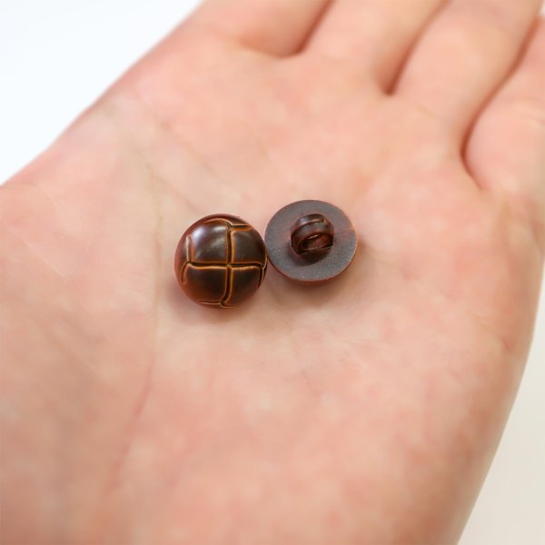 画像7: 革調ボタン レザー調 【ブラウン】 スーツ コート ジャケット ブレザー フロント 袖口 10個入り 【13mm】 きらきらぷんぷん丸 B-058 (7)