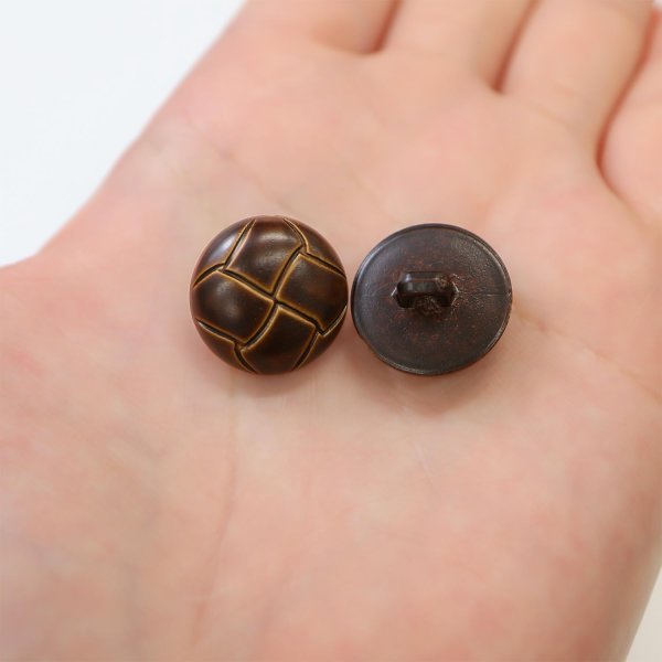 画像7: 革調ボタン レザー調 【ブラウン】 スーツ コート ジャケット ブレザー フロント 袖口 8個入り 【18mm】 きらきらぷんぷん丸 B-060 (7)