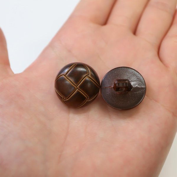 画像7: 革調ボタン レザー調 【ブラウン】 スーツ コート ジャケット ブレザー フロント 袖口 8個入り 【21mm】 きらきらぷんぷん丸 B-061 (7)