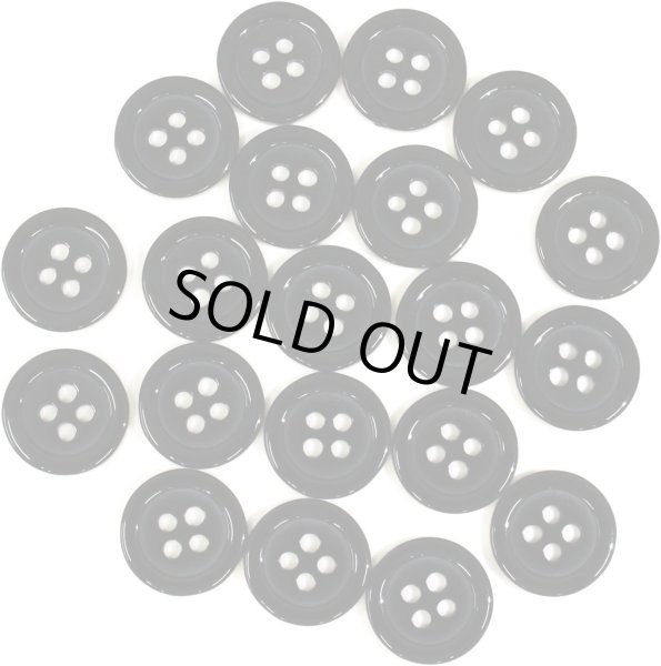 画像1: 黒ボタン【ブラック ツヤあり】四つ穴ボタン ベーシック カラーボタン シャツボタン シンプル ボタン 20個入り【12.5mm】きらきらぷんぷん丸 B-064 (1)