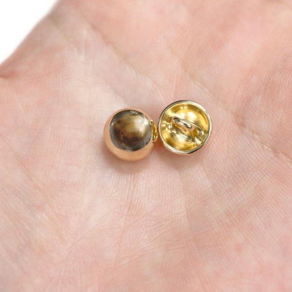 画像7: メタルボタン ゴールド 鏡面仕上げ ビジューボタン 飾りボタン 縫製ボタン 袖口ボタン 丸型 20個入り 【10mm】 きらきらぷんぷん丸 B-099 (7)