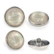 画像1: オーロラ 飾りボタン 【シルバー】 銀 白 ボタン 金属 メタル 樹脂 メタルボタン 手芸 4個入り 【21mm】 きらきらぷんぷん丸 B-1004 (1)