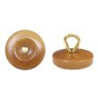 画像1: ナットボタン 足つきボタン 【ダークブラウン】 茶色 メタル ゴールド 足つき ウッド ボタン 飾りボタン 5個入り 【11.5mm】 きらきらぷんぷん丸 B-1063 (1)