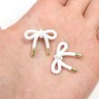 画像5: リボンボタン メタル 足つき 【ホワイト】 白 金 ボタン リボン モチーフボタン 飾りボタン かわいい 手芸 3個入り 【25x20mm】 きらきらぷんぷん丸 B-1089 (5)