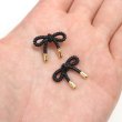 画像5: リボンボタン メタル 足つき 【ブラック】 黒 金 ボタン リボン モチーフボタン 飾りボタン かわいい 手芸 3個入り 【20x16mm】 きらきらぷんぷん丸 B-1091 (5)