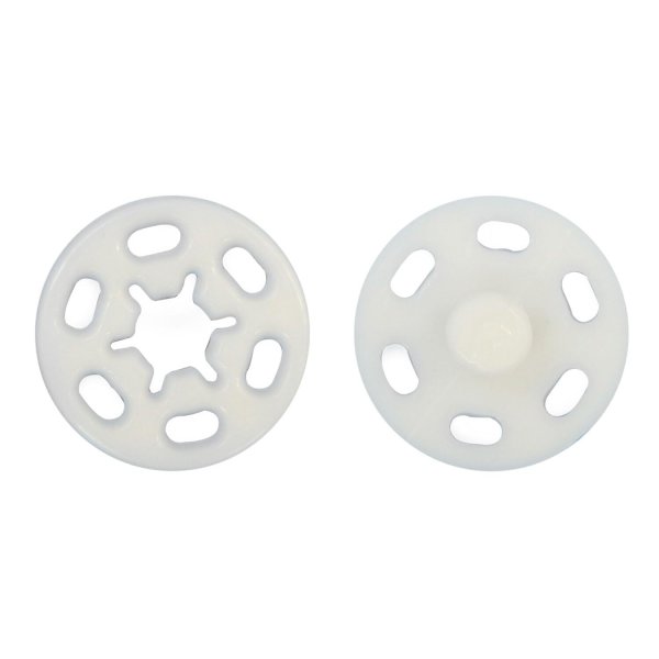 画像1: スナップボタン 【ホワイト】 白 ボタン 樹脂製 縫い付けタイプ 打ち具不要 10組入り 【15mm】 きらきらぷんぷん丸 B-1106 (1)
