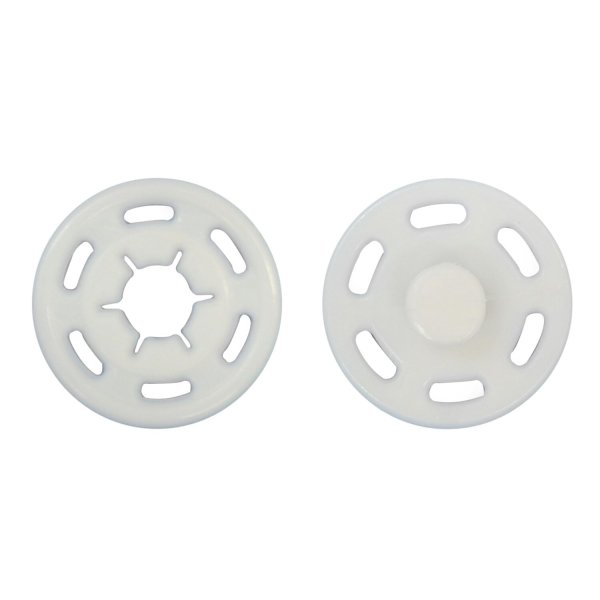 画像1: スナップボタン 【ホワイト】 白 ボタン 樹脂製 縫い付けタイプ 打ち具不要 10組入り 【21mm】 きらきらぷんぷん丸 B-1108 (1)