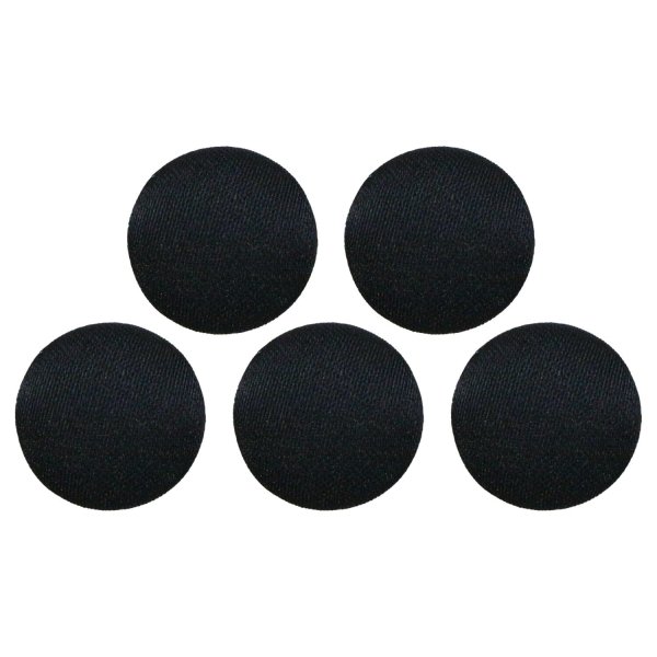 画像1: サテンボタン 【ブラック】 黒 くるみボタン ボタン 飾りボタン つつみボタン 5個入り 【12.5mm】 きらきらぷんぷん丸 B-1138 (1)