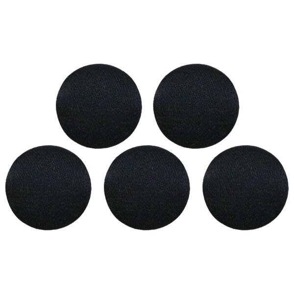 画像1: サテンボタン 【ブラック】 黒 くるみボタン ボタン 飾りボタン つつみボタン 5個入り 【15mm】 きらきらぷんぷん丸 B-1139 (1)