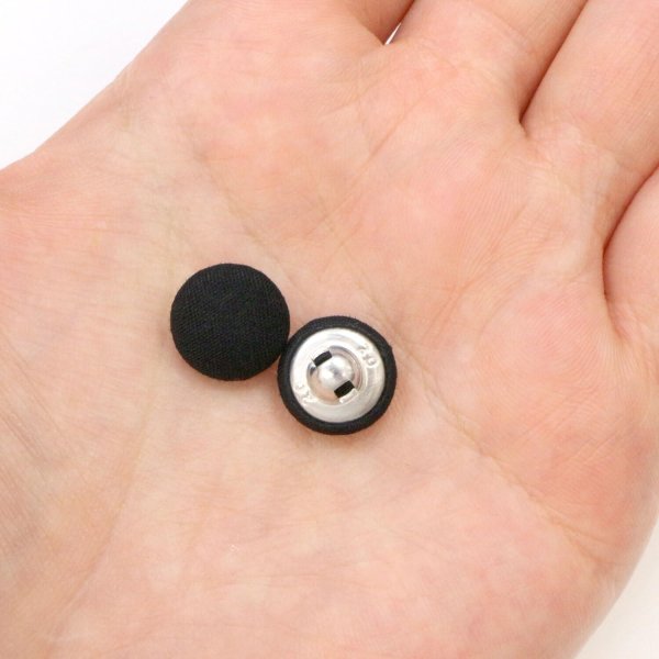 画像6: 綿ボタン 12.5mm 【ブラック】 5個入り 黒 コットン くるみボタン ボタン 飾りボタン つつみボタン きらきらぷんぷん丸 B-1141 (6)