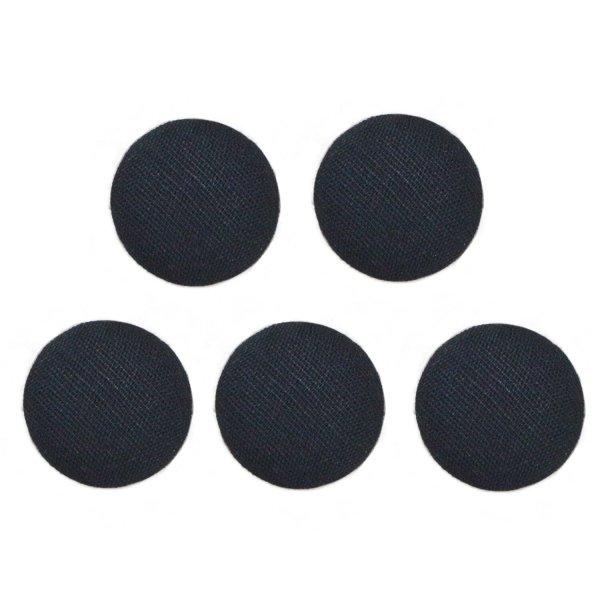 画像1: 綿ボタン 15mm 【ブラック】 5個入り 黒 コットン くるみボタン ボタン 飾りボタン つつみボタン きらきらぷんぷん丸 B-1142 (1)