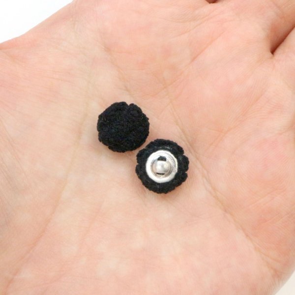 画像6: コーデュロイボタン 10mm 【ブラック】 5個入り 黒 縞模様 3mm幅 太幅 くるみボタン ボタン 飾りボタン つつみボタン きらきらぷんぷん丸 B-1146 (6)