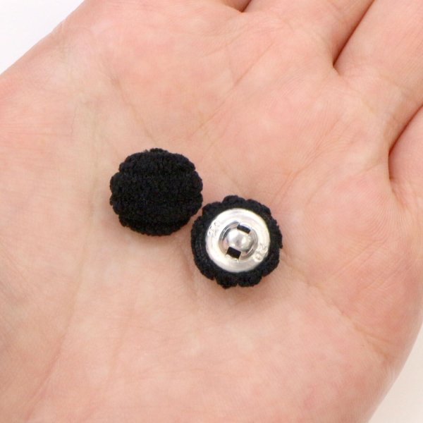 画像6: コーデュロイボタン 12.5mm 【ブラック】 5個入り 黒 縞模様 3mm幅 太幅 くるみボタン ボタン 飾りボタン つつみボタン きらきらぷんぷん丸 B-1147 (6)