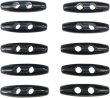 画像1: トグルボタン 39mm 10個入り 【ブラック】 黒 アクリル樹脂製 留め具 ダッフルコート バッグ用 手芸 きらきらぷんぷん丸 B-1168 (1)