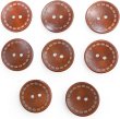 画像1: ウッドボタン 二つ穴 点線模様【レッドブラウン】赤茶色 皿型 8個入り【25mm】木製 手芸 おしゃれ 可愛い きらきらぷんぷん丸 B-1179 (1)