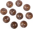 画像1: ウッドボタン 二つ穴 点線模様【ブラウン】茶色 皿型 10個入り【15mm】木製 手芸 おしゃれ 可愛い きらきらぷんぷん丸 B-1182 (1)