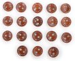 画像1: ウッドボタン 二つ穴 点線模様【レッドブラウン】赤茶色 皿型 18個入り【10mm】木製 手芸 おしゃれ 可愛い きらきらぷんぷん丸 B-1187 (1)