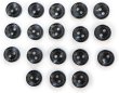 画像1: ウッドボタン 二つ穴 点線模様【ブラック】黒 皿型 18個入り【10mm】木製 手芸 おしゃれ 可愛い きらきらぷんぷん丸 B-1188 (1)