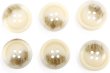 画像1: 四つ穴ボタン マーブル模様 グラデーション【アイボリー】ベージュ 6個入り【25mm】樹脂製 手芸 おしゃれ 可愛い きらきらぷんぷん丸 B-1191 (1)