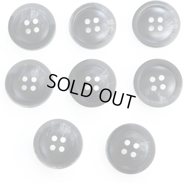 画像1: 四つ穴ボタン マーブル模様 グラデーション【ブラック】黒 8個入り【20mm】樹脂製 手芸 おしゃれ 可愛い きらきらぷんぷん丸 B-1196 (1)