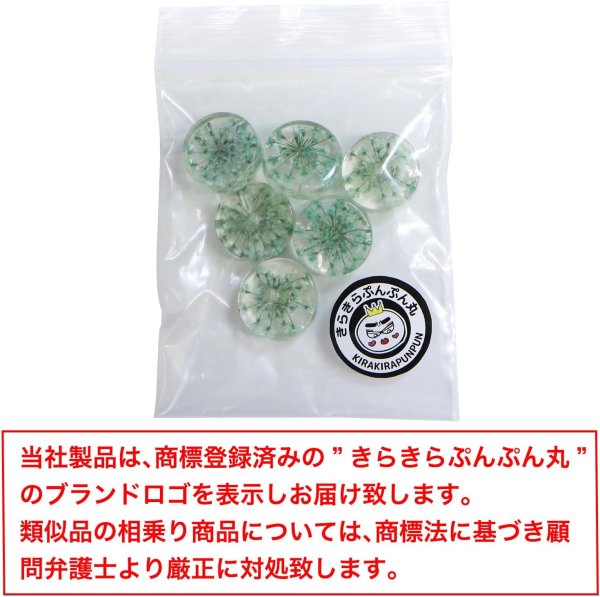 画像7: 足つきボタン ドライフラワー【グリーン】6個入り 緑 花【16mm】手芸 樹脂製 可愛い おしゃれ きらきらぷんぷん丸 B-1204 (7)
