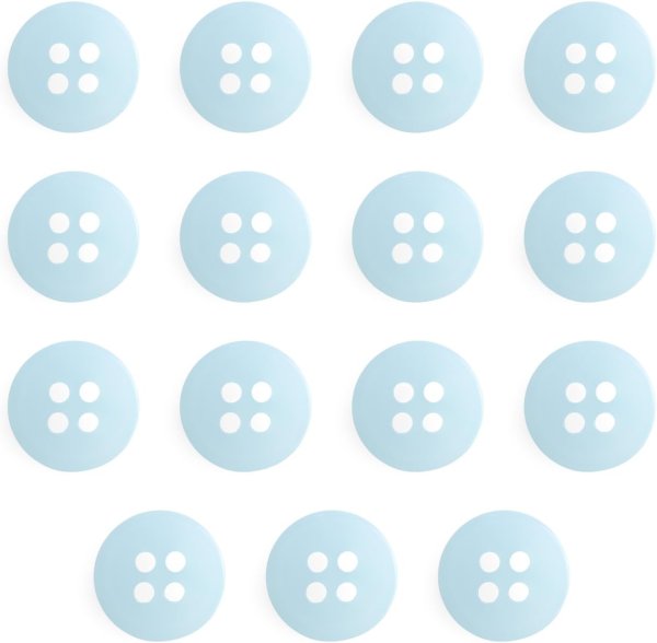 画像1: 四つ穴ボタン 11mm 【ライトブルー】15個入り クリア 半透明 シンプル 樹脂 シャツ ブラウス おしゃれ 可愛い きらきらぷんぷん丸 B-1221 (1)