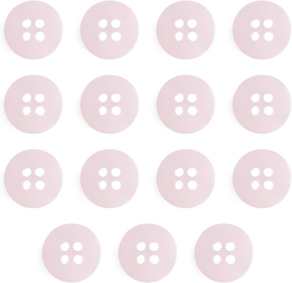 画像1: 四つ穴ボタン 11mm 【ピンク】15個入り クリア 半透明 シンプル 樹脂 シャツ ブラウス おしゃれ 可愛い きらきらぷんぷん丸 B-1223 (1)