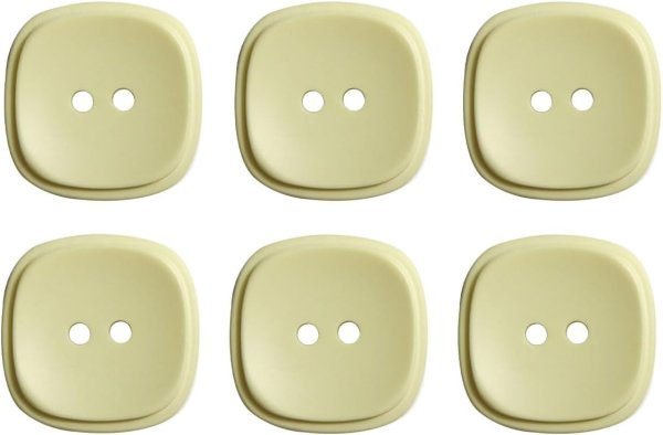 画像1: 二つ穴ボタン 四角 スクエア【イエロー】黄色 6個入り マット【23mm】ツヤなし シンプル 樹脂製 手芸 おしゃれ 可愛い きらきらぷんぷん丸 B-1234 (1)