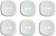 画像1: 二つ穴ボタン 四角 スクエア【ホワイト】白 6個入り マット【23mm】ツヤなし シンプル 樹脂製 手芸 おしゃれ 可愛い きらきらぷんぷん丸 B-1236 (1)