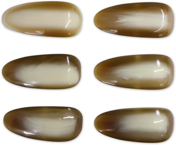 画像1: 飾りボタン コート用 水牛調【ベージュ】明るい茶色 6個入り【45mm】マーブル 樹脂製 留め具 手芸 おしゃれ きらきらぷんぷん丸 B-1260 (1)