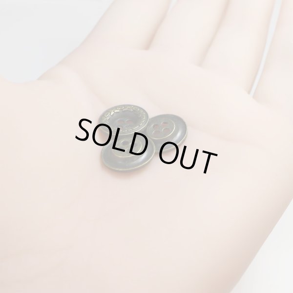 画像5: 装飾メタルボタン 四つ穴【ゴールド】金 丸ボタン 金属 手芸 アンティーク 飾り 8個入【13mm】きらきらぷんぷん丸 B-1266 (5)