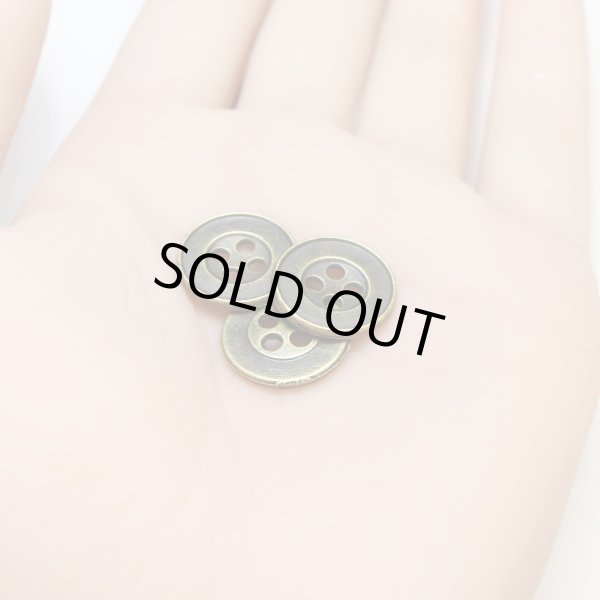 画像5: メタルボタン 四つ穴 シンプル【 アンティークゴールド】金 丸ボタン 金属 手芸 10個入【15mm】きらきらぷんぷん丸 B-1270 (5)