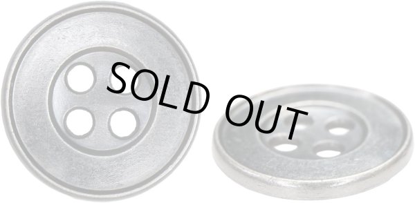 画像1: メタルボタン 四つ穴 シンプル【 アンティークシルバー】銀 丸ボタン 金属 手芸 10個入【15mm】きらきらぷんぷん丸 B-1273 (1)