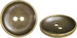 画像1: メタルボタン 二つ穴 お椀型【アンティークゴールド】金 丸ボタン 金属 手芸 10個入【18mm】きらきらぷんぷん丸 B-1277 (1)