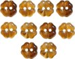 画像1: 二つ穴ボタン 四つ葉 クローバー【ブラウン】茶色 10個入り【12mm】マーブル模様 樹脂製 手芸 かわいい おしゃれ きらきらぷんぷん丸 B-1281 (1)