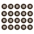 画像1: 四つ穴ボタン ウッド調【ブラウン】茶色 20個入り【11mm】ツヤなし 樹脂製 手芸 ヴィンテージ風 かわいい おしゃれ きらきらぷんぷん丸 B-1297 (1)