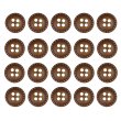画像1: 四つ穴ボタン ウッド調【ブラウン】茶色 点線模様 ステッチ 20個入り【11mm】ツヤなし 樹脂製 手芸 ヴィンテージ風 かわいい きらきらぷんぷん丸 B-1298 (1)