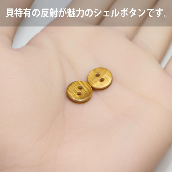 画像5: シェルボタン 【10mm】ブラウン 15個入り 染色 真珠 貝 二つ穴 手芸 装飾 おしゃれ きらきらぷんぷん丸 B-1302 (5)