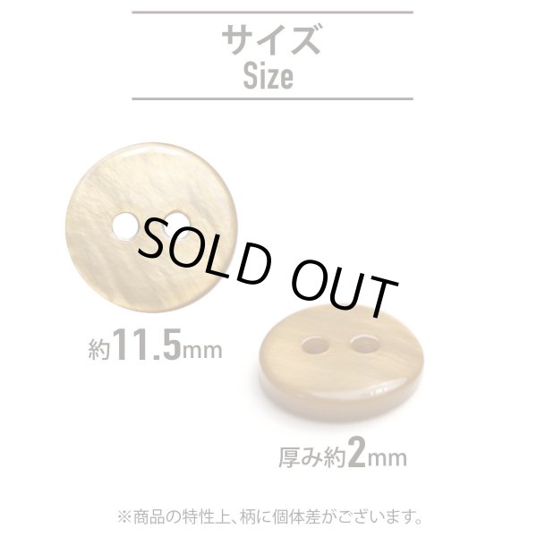 画像2: シェルボタン 【11.5mm】ブラウン 10個入り 染色 真珠 貝 二つ穴 手芸 装飾 おしゃれ きらきらぷんぷん丸 B-1303 (2)