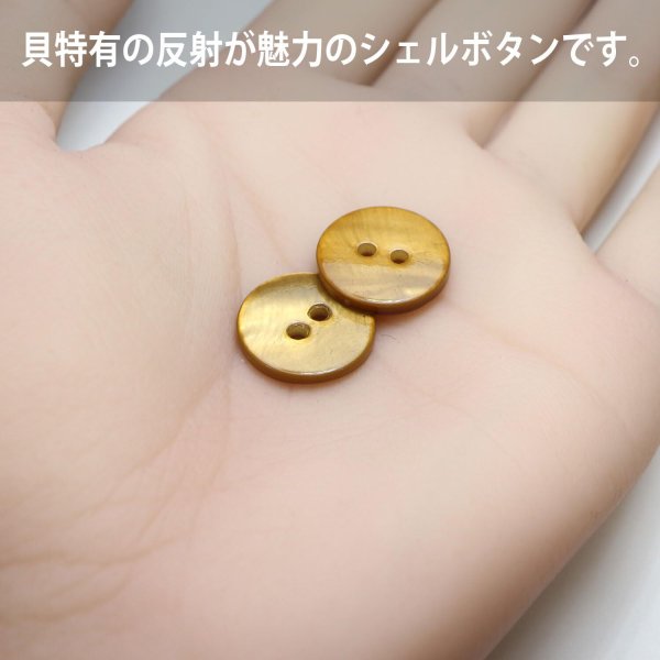 画像5: シェルボタン 【15mm】ブラウン 8個入り 染色 真珠 貝 二つ穴 手芸 装飾 おしゃれ きらきらぷんぷん丸 B-1304 (5)