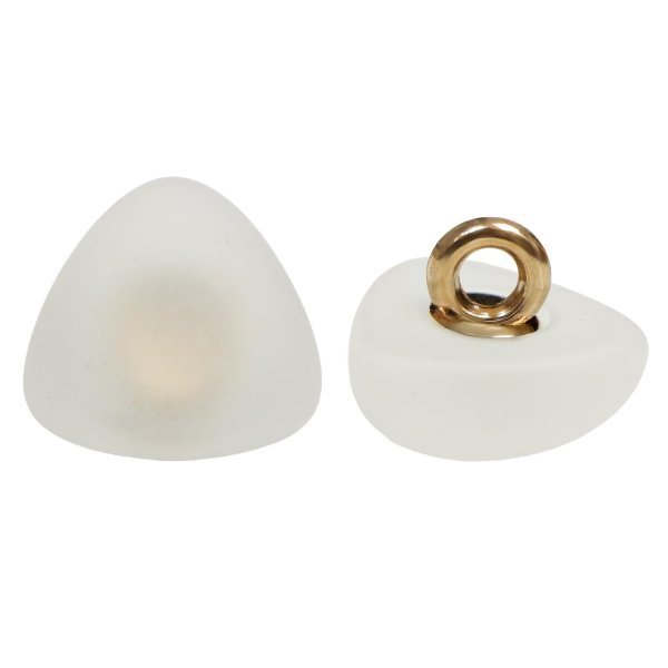 画像1: 足つきボタン 三角 マット 透け感【ホワイト】白 クリア 20個入り【10mm】樹脂製 手芸 かわいい おしゃれ きらきらぷんぷん丸 B-1307 (1)