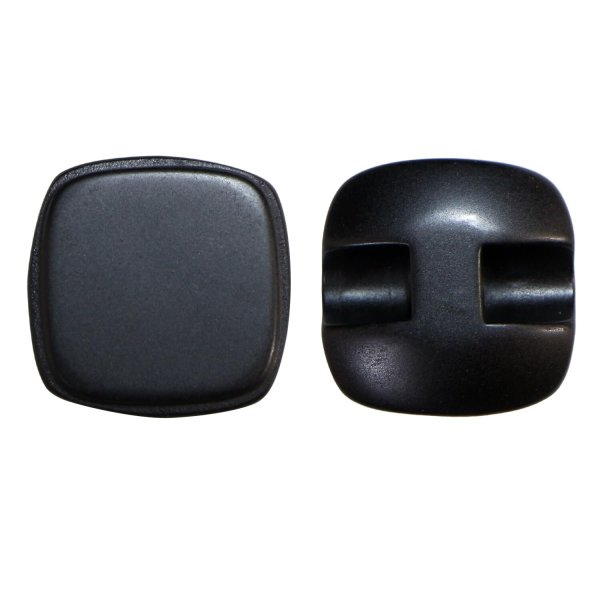 画像1: スクエアボタン 四角【ブラック】黒 ツヤなし 10個入り【15x15mm】シャンクタイプ 裏穴 トンネル シンプル 樹脂製 手芸 かわいい きらきらぷんぷん丸 B-1318 (1)