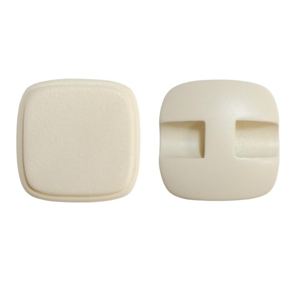 画像1: スクエアボタン 四角【ホワイト】白 ツヤなし 10個入り【15x15mm】シャンクタイプ 裏穴 トンネル シンプル 樹脂製 手芸 かわいい きらきらぷんぷん丸 B-1321 (1)