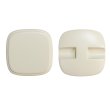 画像1: スクエアボタン 四角【ホワイト】白 ツヤなし 8個入り【21x21mm】シャンクタイプ 裏穴 トンネル シンプル 樹脂製 手芸 かわいい きらきらぷんぷん丸 B-1322 (1)
