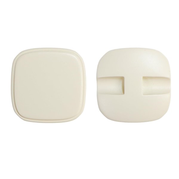 画像1: スクエアボタン 四角【ホワイト】白 ツヤなし 6個入り【26x26mm】シャンクタイプ 裏穴 トンネル シンプル 樹脂製 手芸 かわいい きらきらぷんぷん丸 B-1323 (1)