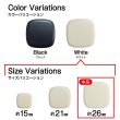 画像3: スクエアボタン 四角【ホワイト】白 ツヤなし 6個入り【26x26mm】シャンクタイプ 裏穴 トンネル シンプル 樹脂製 手芸 かわいい きらきらぷんぷん丸 B-1323 (3)