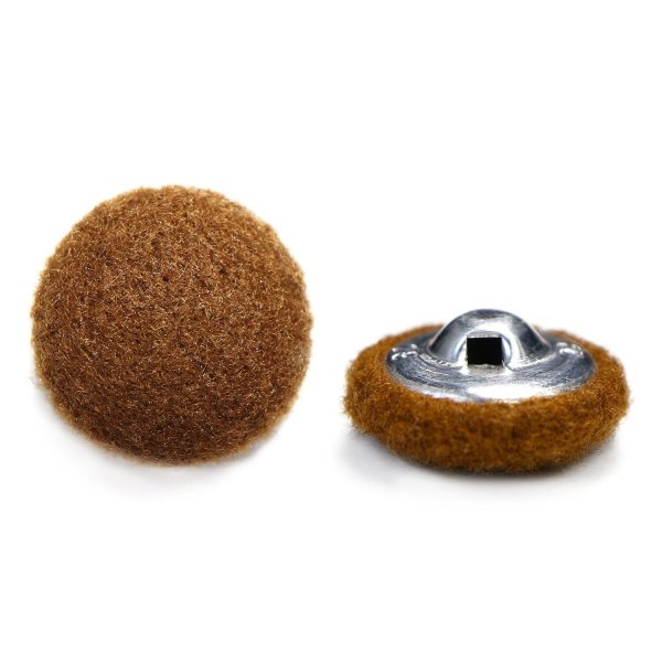 画像1: くるみボタン フェルト調 【ブラウン】 18mm 8個入り 手芸 装飾 おしゃれ 縫製 洋服 シャンク 足つき きらきらぷんぷん丸 B-1329 (1)